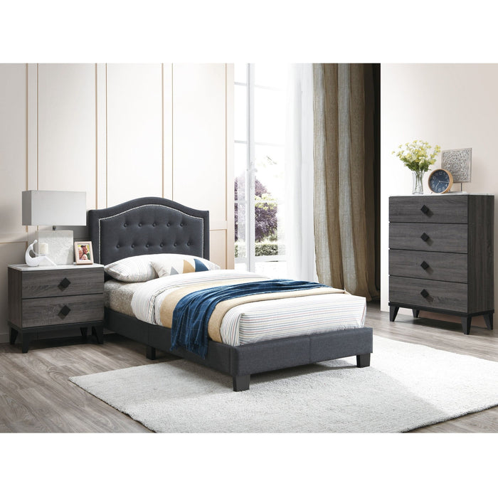 European Style Bed, Button Tufted Headboard