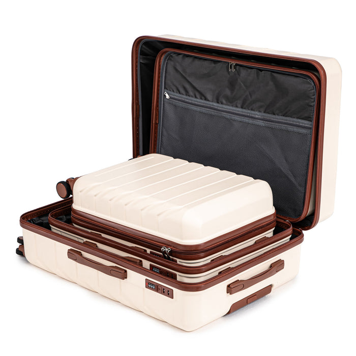 3 Pieces Set 20" / 24" / 28" Spinner Wheel Luggage With Combination Lock