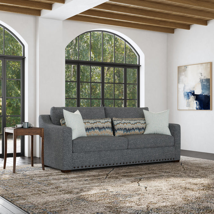 Milo - Fabric Two-Cushion Sofa With Nailhead Trim