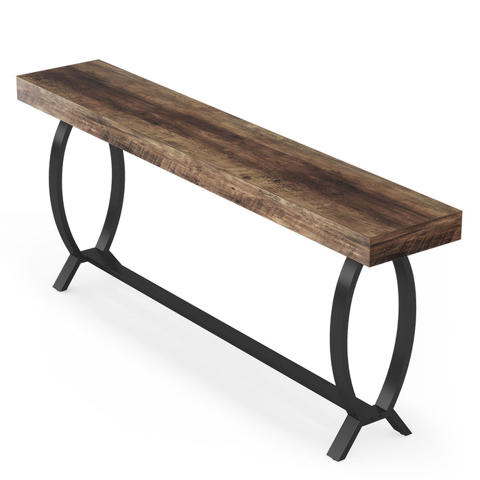 Console Table With Fish Tail Legs Extra Long - Brown
