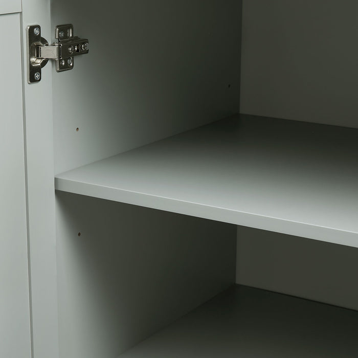 Tall Wide Storage Cabinet With Doors, 3 Drawers