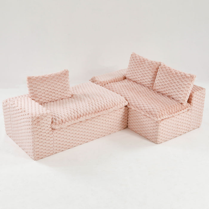 Modular Sofa, Convertible Twin Seat With Chaise Lounge