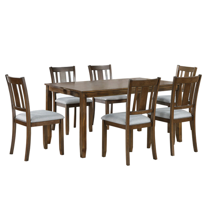 Kitchen Dining Set, Rectangular Dining Table With Upholstered Chairs