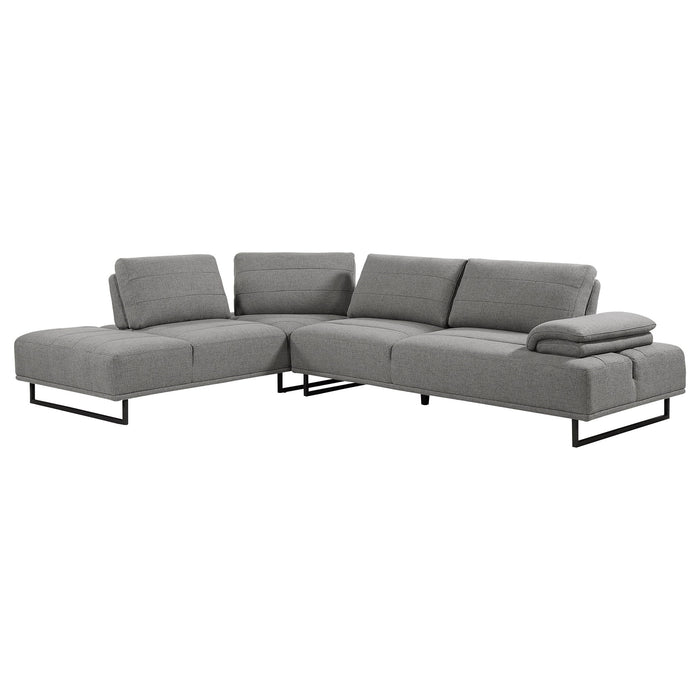 Harnal - L-Shape Sectional Adjustable Back Comfort Focused Sofa - Taupe