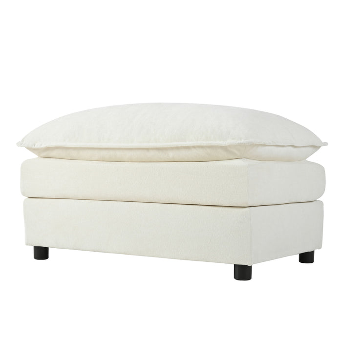 Oversized Chair With Movable Ottoman, Soft Upholstered Lounge Chair