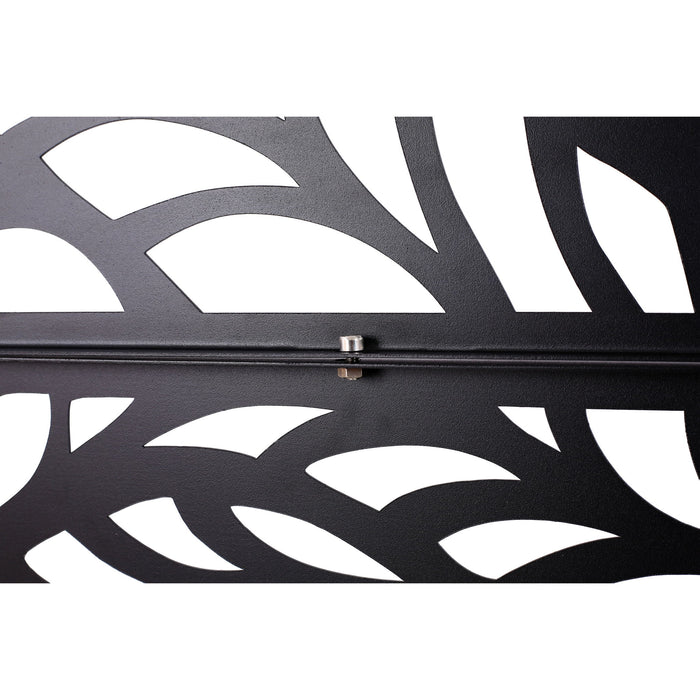 Outdoor & Indoor Privacy Screen Metal Privacy Screen, Freestanding Decorative Privacy Screen For Deck Balcony Patio - Black