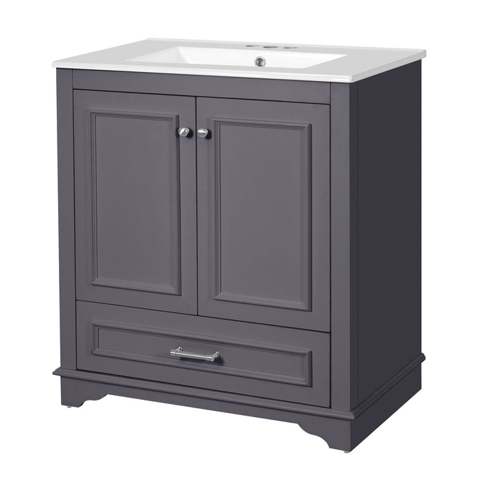 Bathroom Vanity With Sink, Cabinet & 2 Soft Closing Doors & Adjustable Shelf