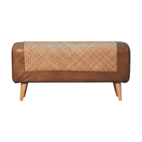 Buffalo - Large Seagrass Hide Nordic Bench - Oak