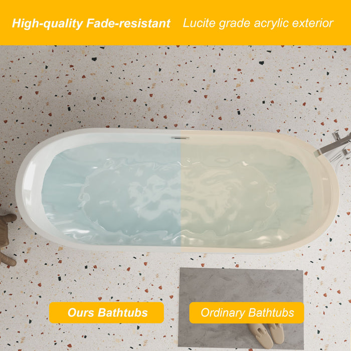 Freestanding Bathtub With Diamond Pattern Design