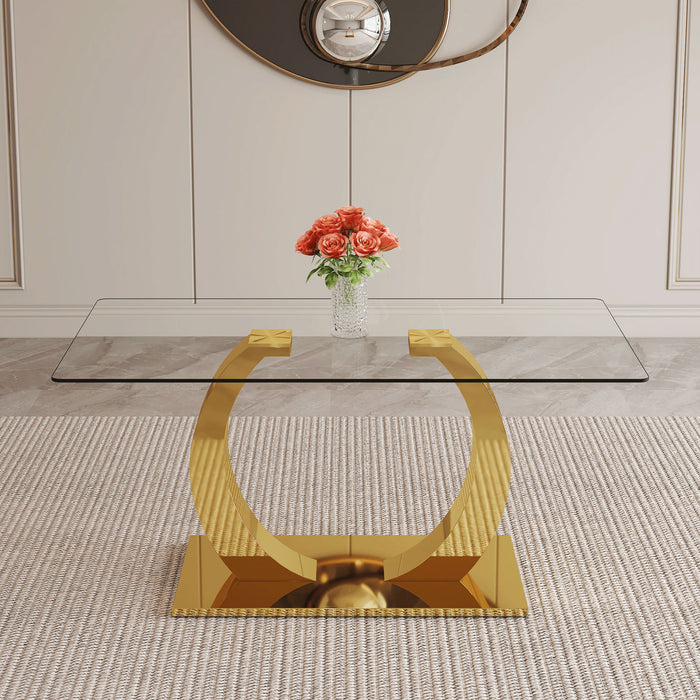 Dining Table For Living Spaces - Gold / Transparent