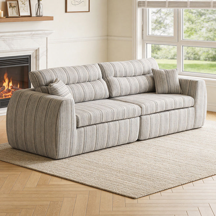 3 Seater, Couch With Throw Pillows For Living Room