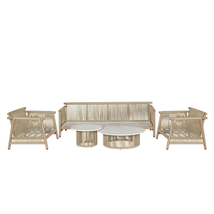 Zira - 5 Piece Patio Sofa Set - Beige