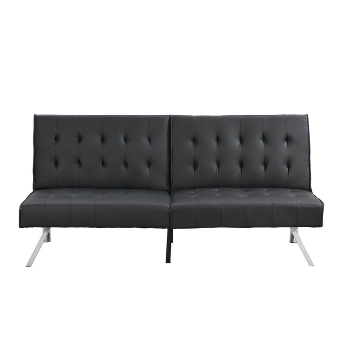Contemporary Wood Frame Sofa Bed With Stainless Legs - Black