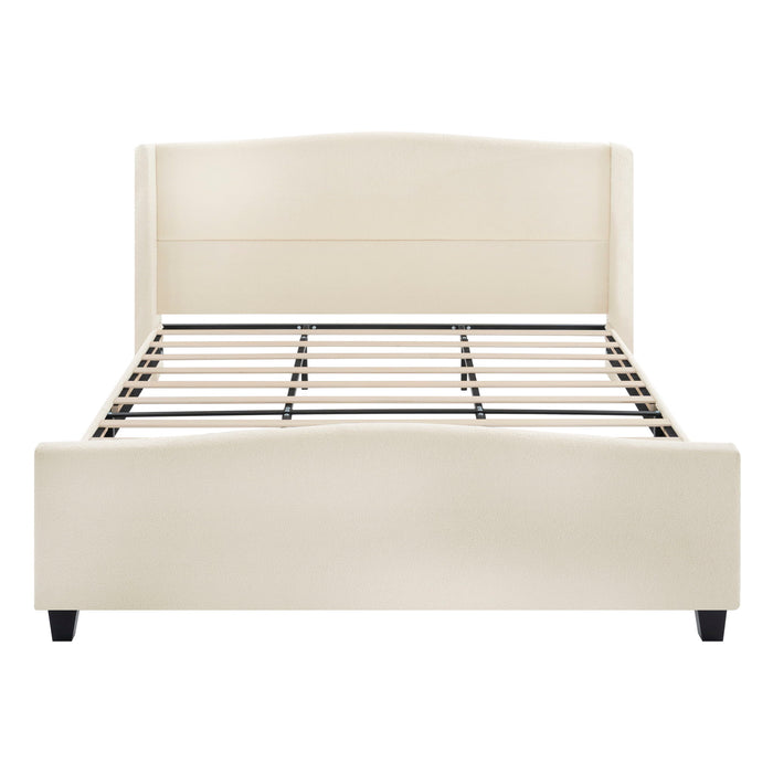 Platform Bed Frame With Tall Headboard And High Footboard