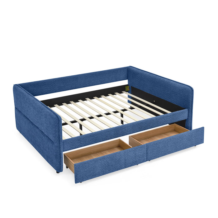 Upholstered Daybed & 2 Drawers