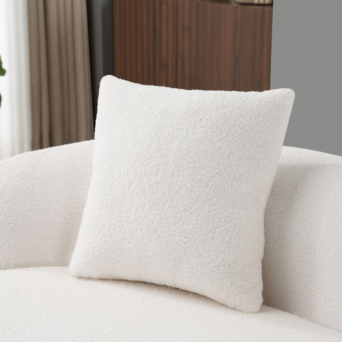 Curved Loveseat Sofa With Round Armrest