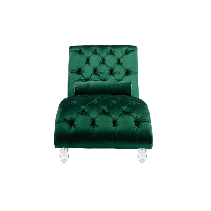 Velvet Chaise Lounge Indoor, Button Tufted Upholstered Chaise Lounge Chair With Pillow