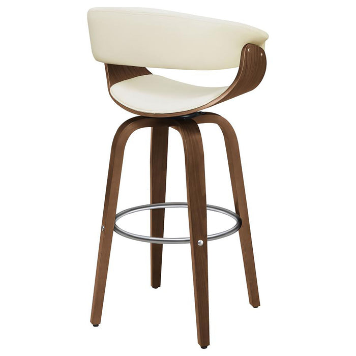 Swivel Bar Stool Elegant Design With Upholstery - Cream