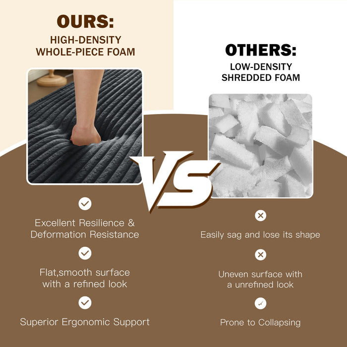 Modern Floor Sofa With 2 Pillows, Convertible Twin Size Folding Mattress For Living Room