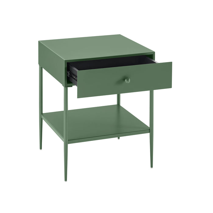 Colette - 1 Drawer Nightstand With Bottom Shelf - Green