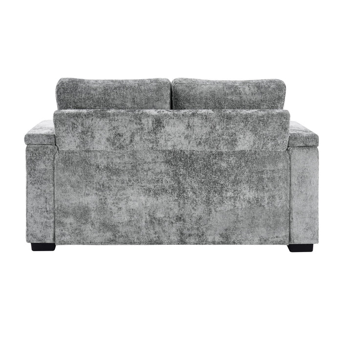 Pull Out Sofa Bed Loveseat With Twin Mattress, Cup Holders And Arm Storage