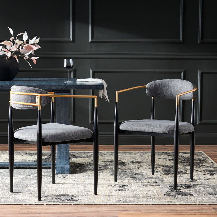 Modern Upholstered Dining Chair With Iron Frame