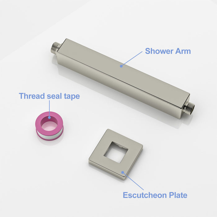 Premium 8" Ceiling Mounted Shower Arm With Flange