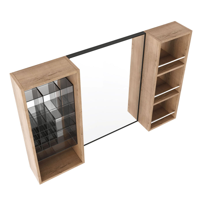 41.3" Wall Mounted Bathroom Cabinet With Storage - Imitative Oak