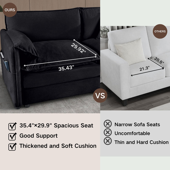 Modern Oversized Loveseat Sofa With Deep Seat And Diy Combination