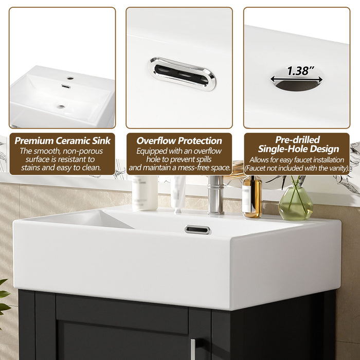 Bathroom Vanity With Sink, Frame And Drawer