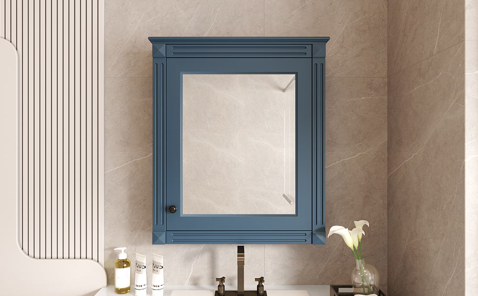 Wall Mounted Bathroom Storage Cabinet With Mirror, Medicine Cabinet With Height Adjustable Shelf