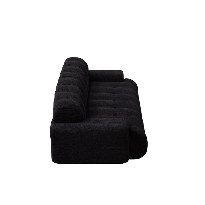 Cloud Series Minimalist Button Tufted Square Arm 3 Seater Sofa