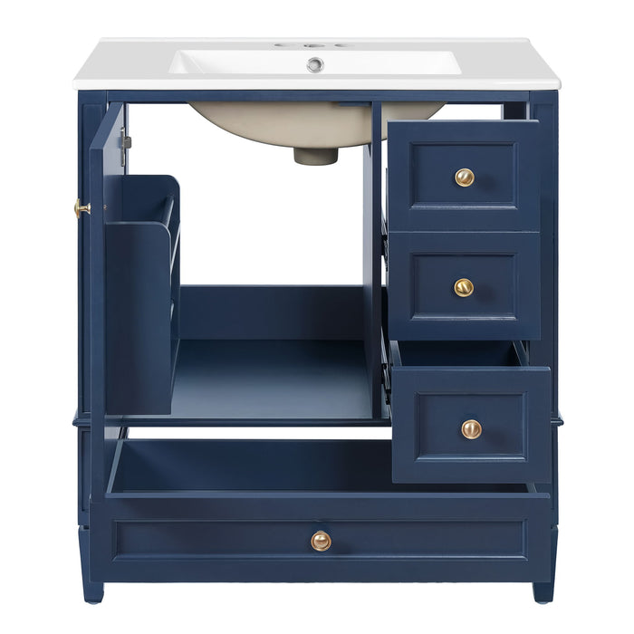 Bathroom Vanity With Sink, 3 Drawer Storage Cabinet