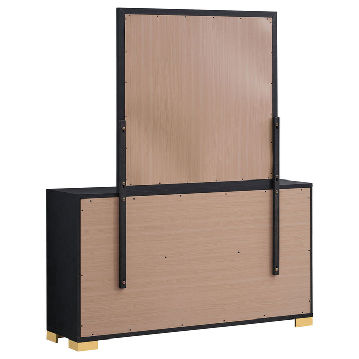 Jeremiah - 6 Drawer Dresser With Mirror - Black