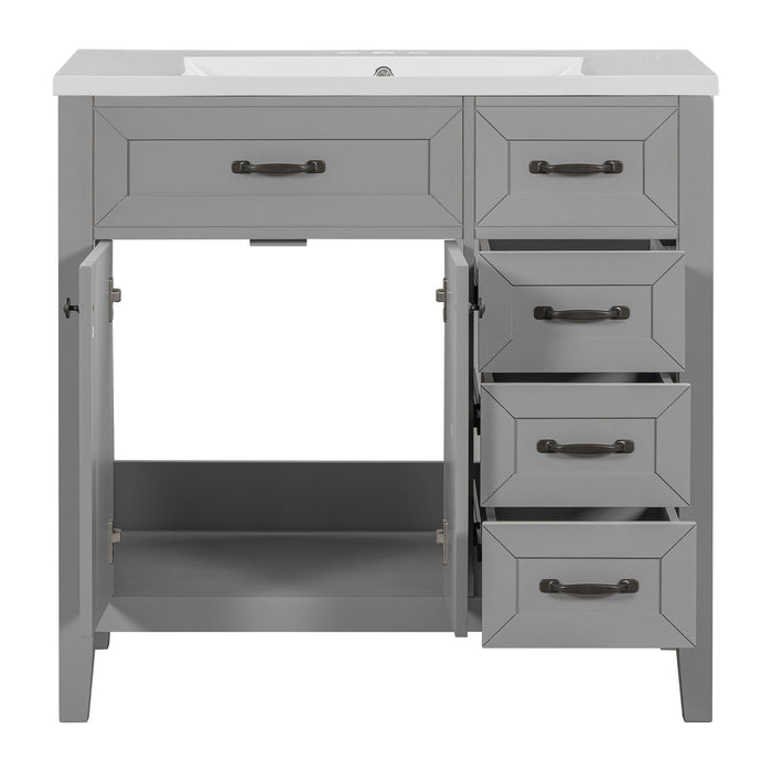 Modern Bathroom Vanity With Sink, Freestanding With Drawers And Doors