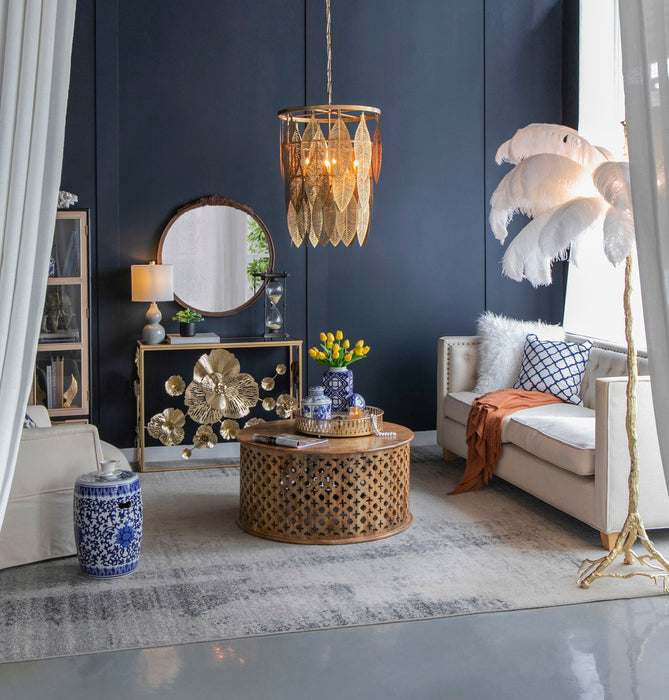 Round Hand Carved Rose Antique Mirror Frame, Wall Mirror For Live Space