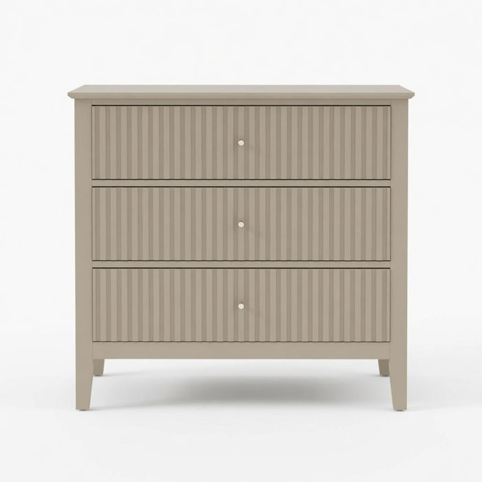 Fluted 3 Drawer Nightstand With Soft Close Slides