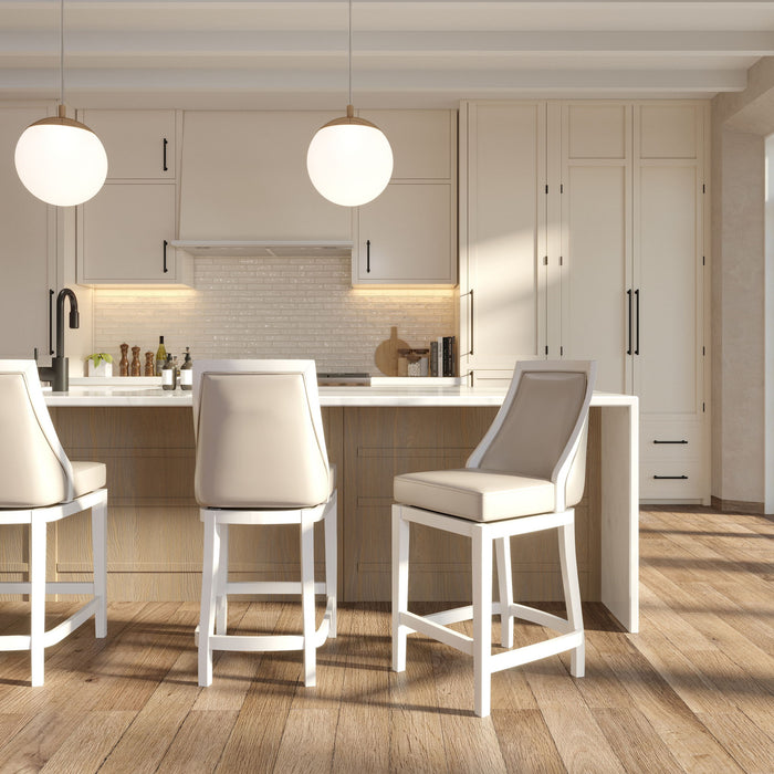 Modern Swivel Stool With Tall Back