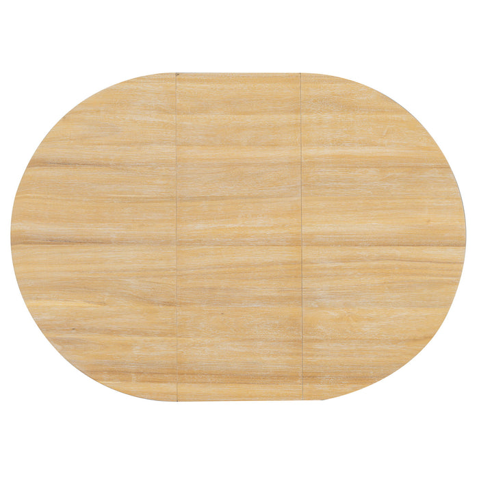 Dining Set With Leaf Round Table And 4 Upholstered Chairs