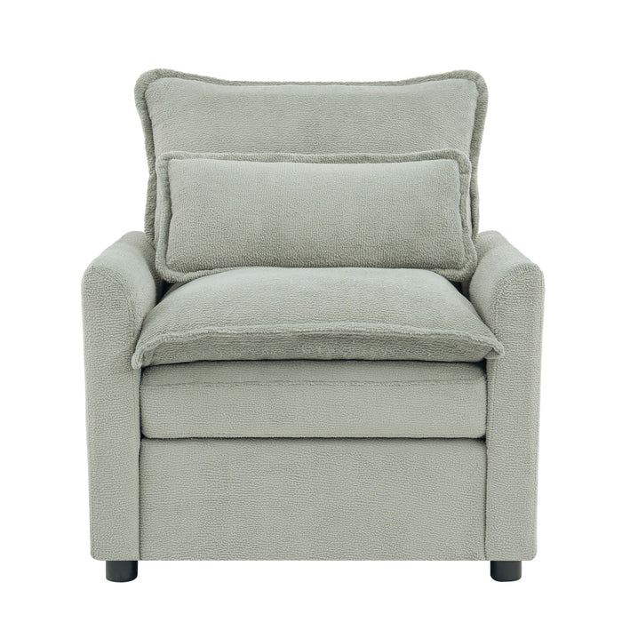 Modern Single Seat Accent Chair With Side Storage Pockets