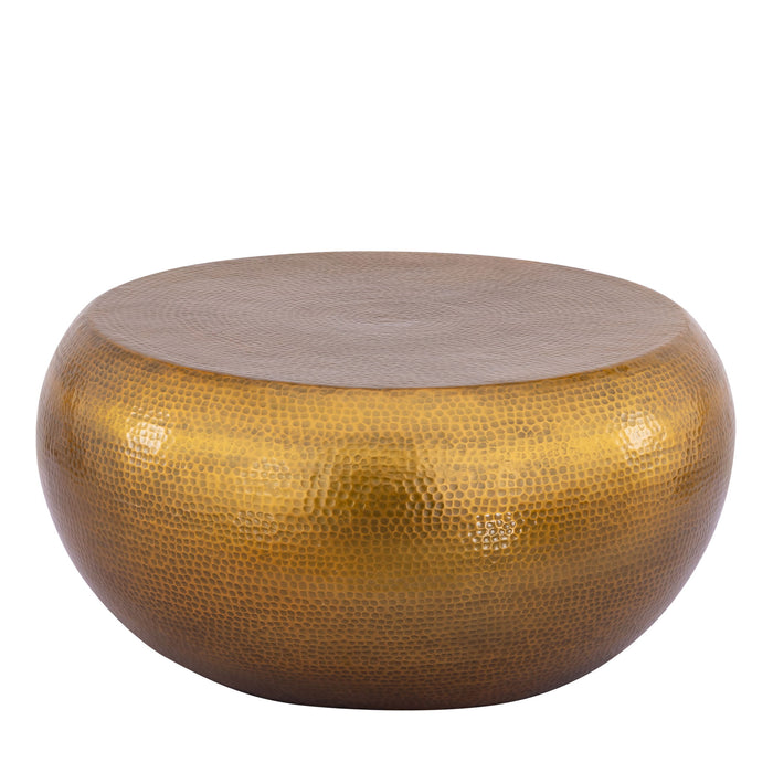 2 Piece Coffee And End Table Set, Oval Design - Gold