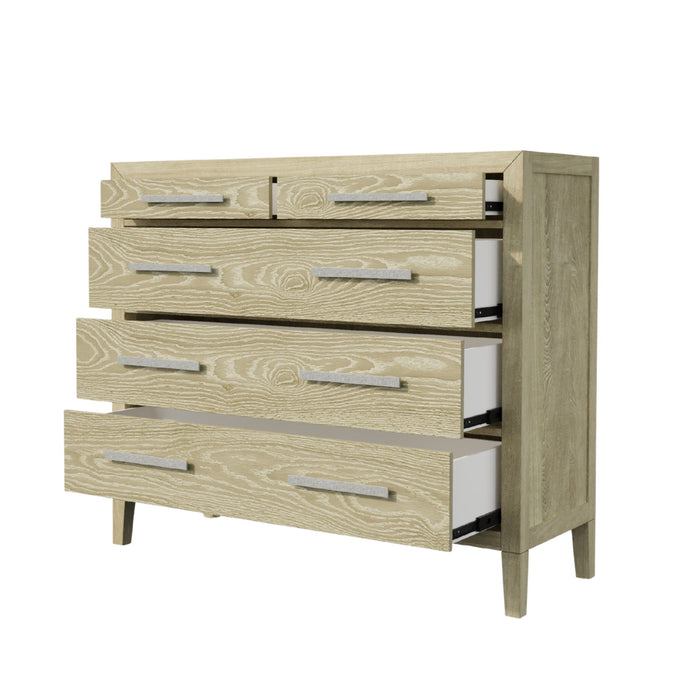 Adeline - 5 Drawers Chest - Natural Wood Wash