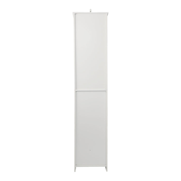 Tall Bathroom Cabinet With Adjustable Shelves, Louvered Door Floor Standing Storage Unit - White