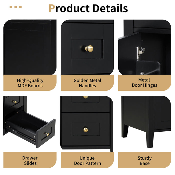 Bathroom Vanity With Sink, 3 Drawers And Adjustable Shelf, Freestanding Storage Unit