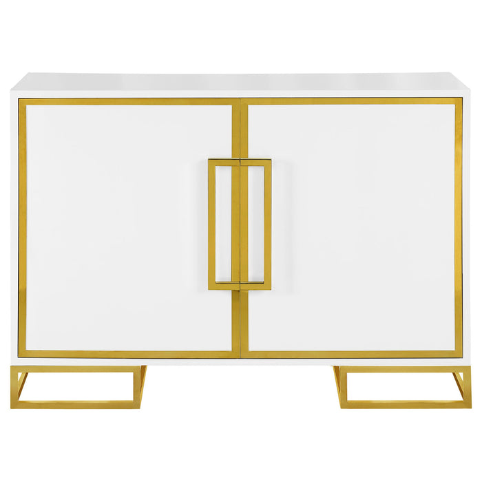 Synchrony - 2 Door Accent Cabinet With Art Deco Trim - White