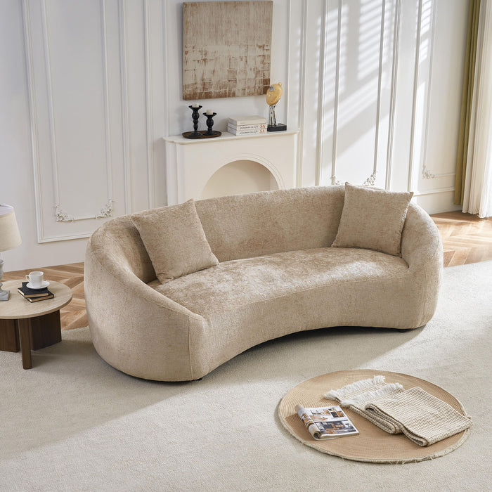 Curved 3 Seater Sofa, Long Living Room Couch