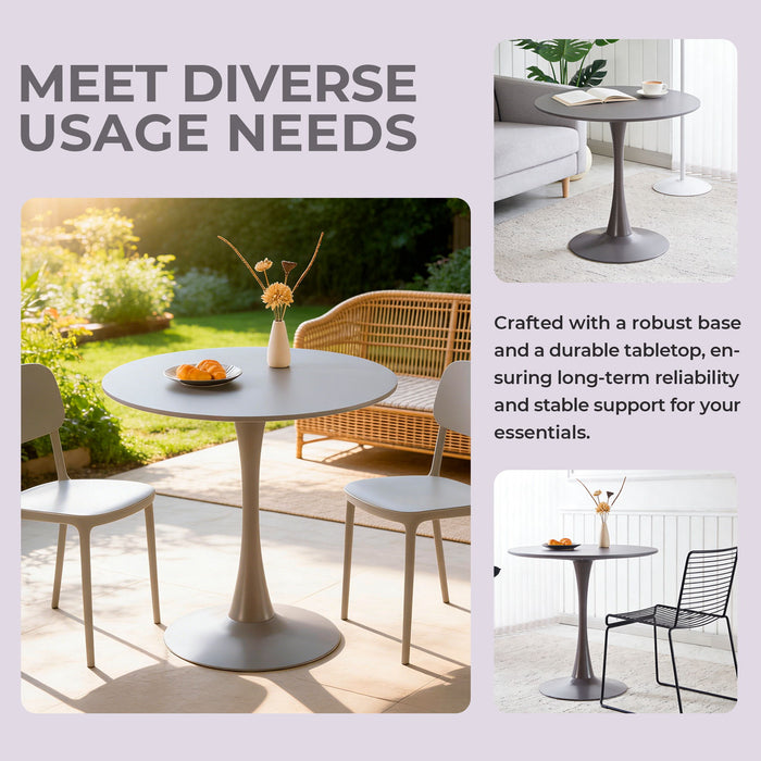 Mid-Century Tulip Table With Round Top, Pedestal Base