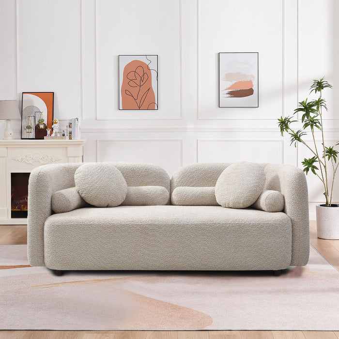 2 Seater Sofa Couch For Living Room - Light Beige