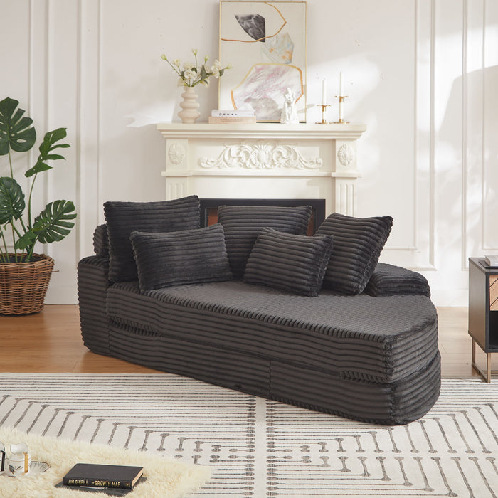 Semi Circular 2 In 1 Sofa Bed With Neck Pillow