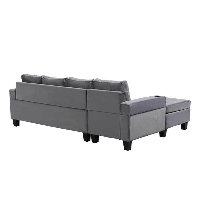 Modern Sectional Sofa Set With L Shape Chaise Lounge And Storage